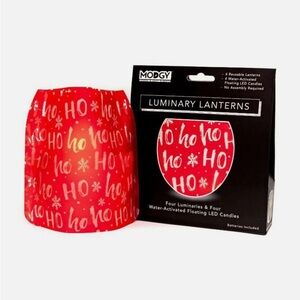 Modgy Luminary Lanterns 4ct Reusable, Unbreakable - Christmas HoHoHo